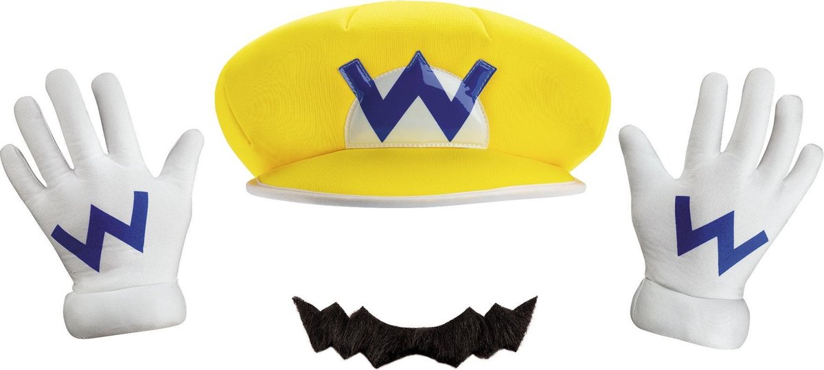 DISGUISE - Wario Nintendo set voor volwassenen - Accessoires > Supporter Kit